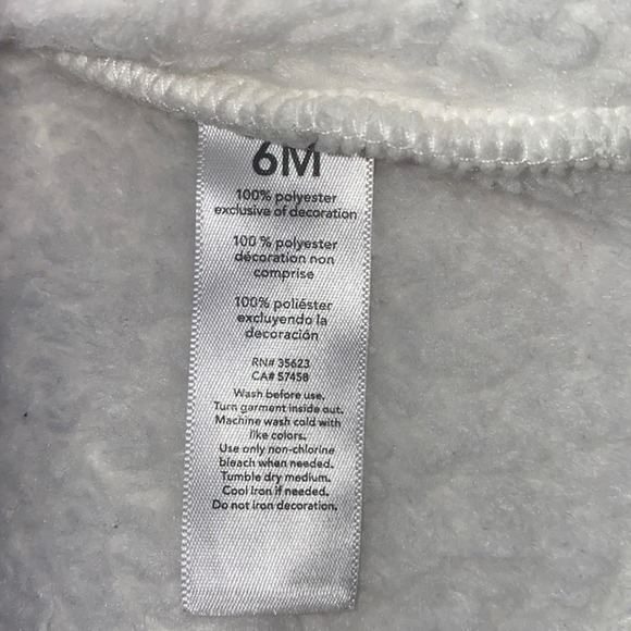 Carter’s Infant Girl Fuzzy Bear Full Zip Vest (6 Months) - Picture 4 of 6